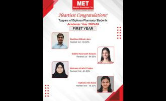 First Year Diploma in Pharmacy Toppers 2025–26